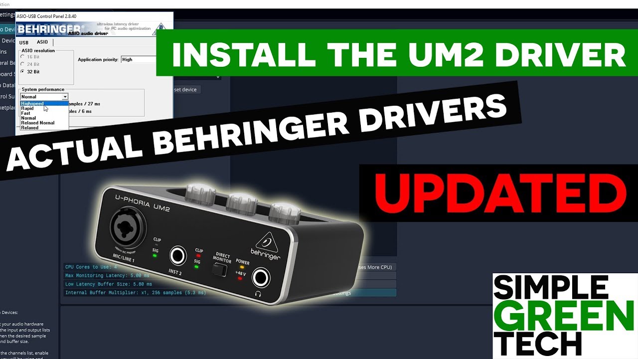 behringer usb audio interface driver download